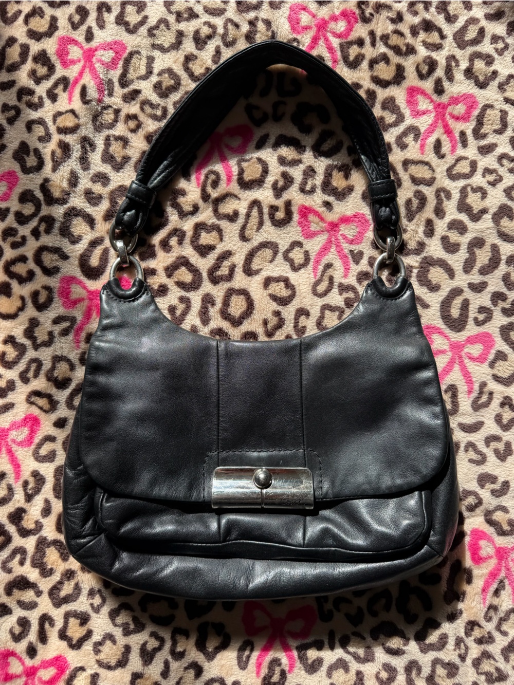 Coach Black Leather Shoulder Bag